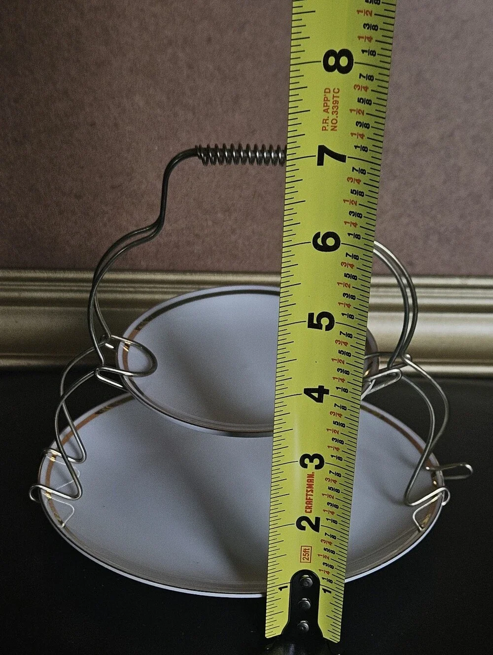 Vintage Norleans Two-Tier Dessert Stand with Two White Plates w Gold Toned Rim